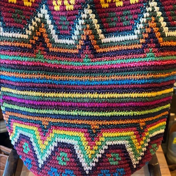 Colorful Knit Chevron Shoulder Bag - Picture 3 of 10